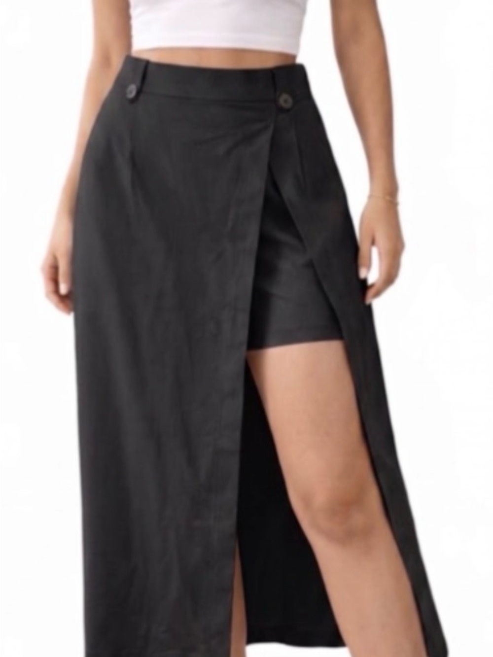 Halara 2-In-1 Wrap Midi Skirt Built In Shorts High Waisted